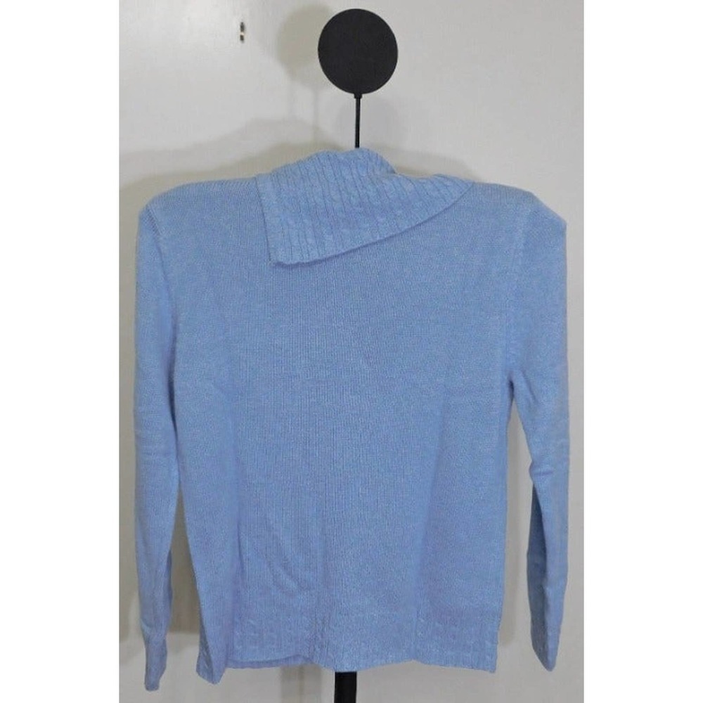 Willow Bay Light Blue Woman's Cowl Neck Heavy Knit Long Sleeve Sweater - XXL